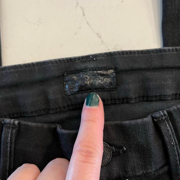Mother Looker Ankle Fray Black Jeans in‎ Guilty As Sin Size 26 - Picture 10 of 13
